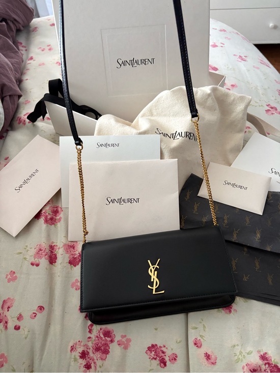 Saint Laurent Handbags - Saint Laurent Black Leather Cassandra phone bag BRAND NEW